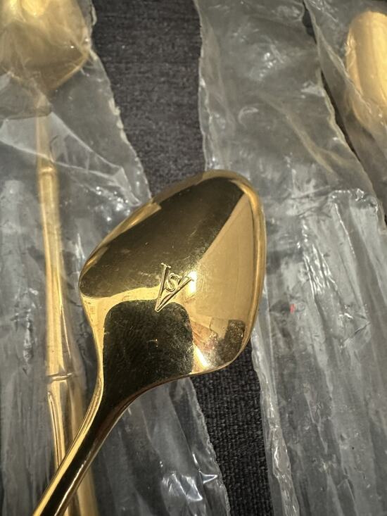 Viners Other - Vintage Viners Sheffield Gold Cane Bamboo 23K Gold Plate Spoons Set of 4 NOS